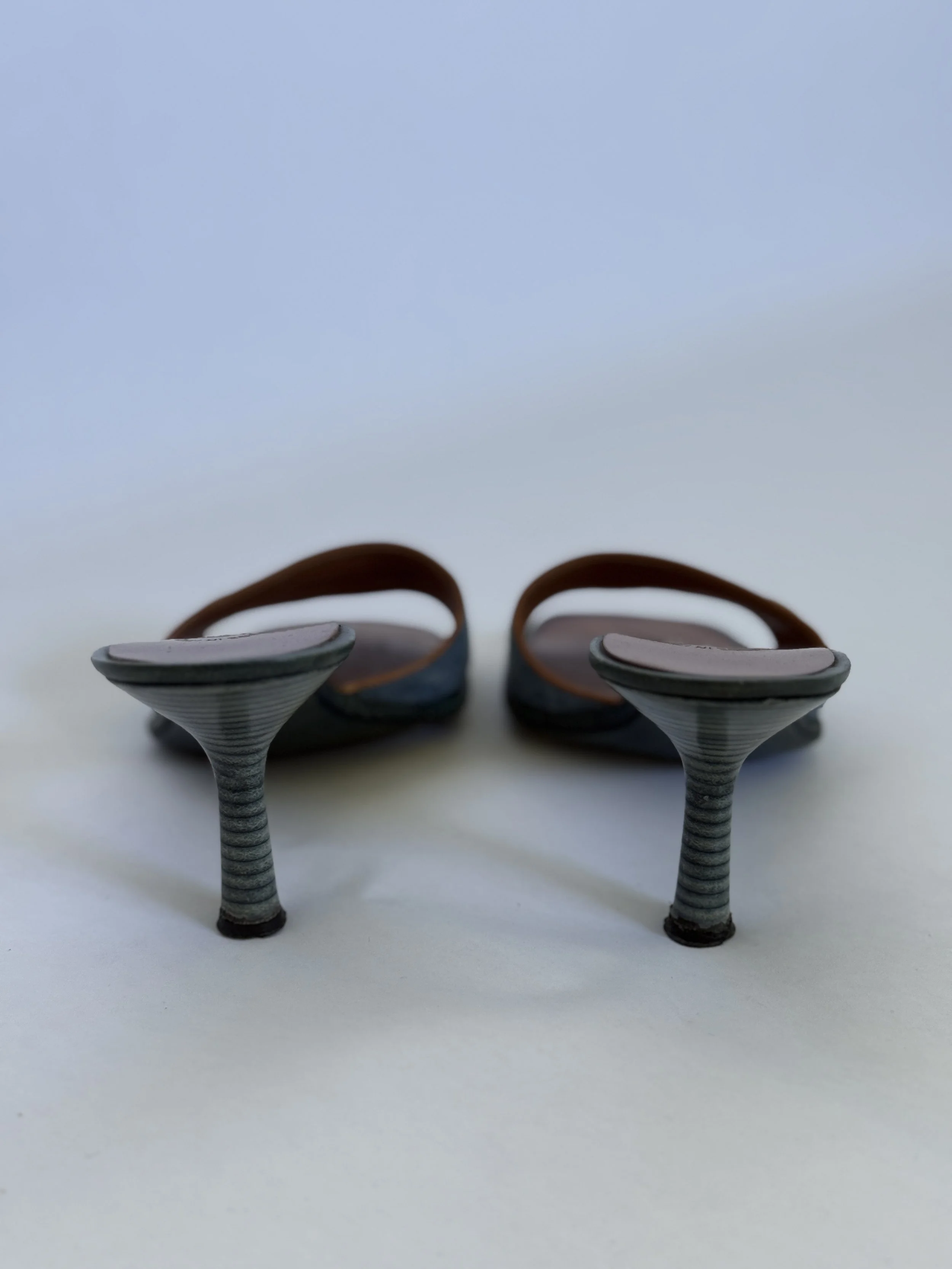 Archival Chanel Denim CC Button Sandal Mules (RARE)