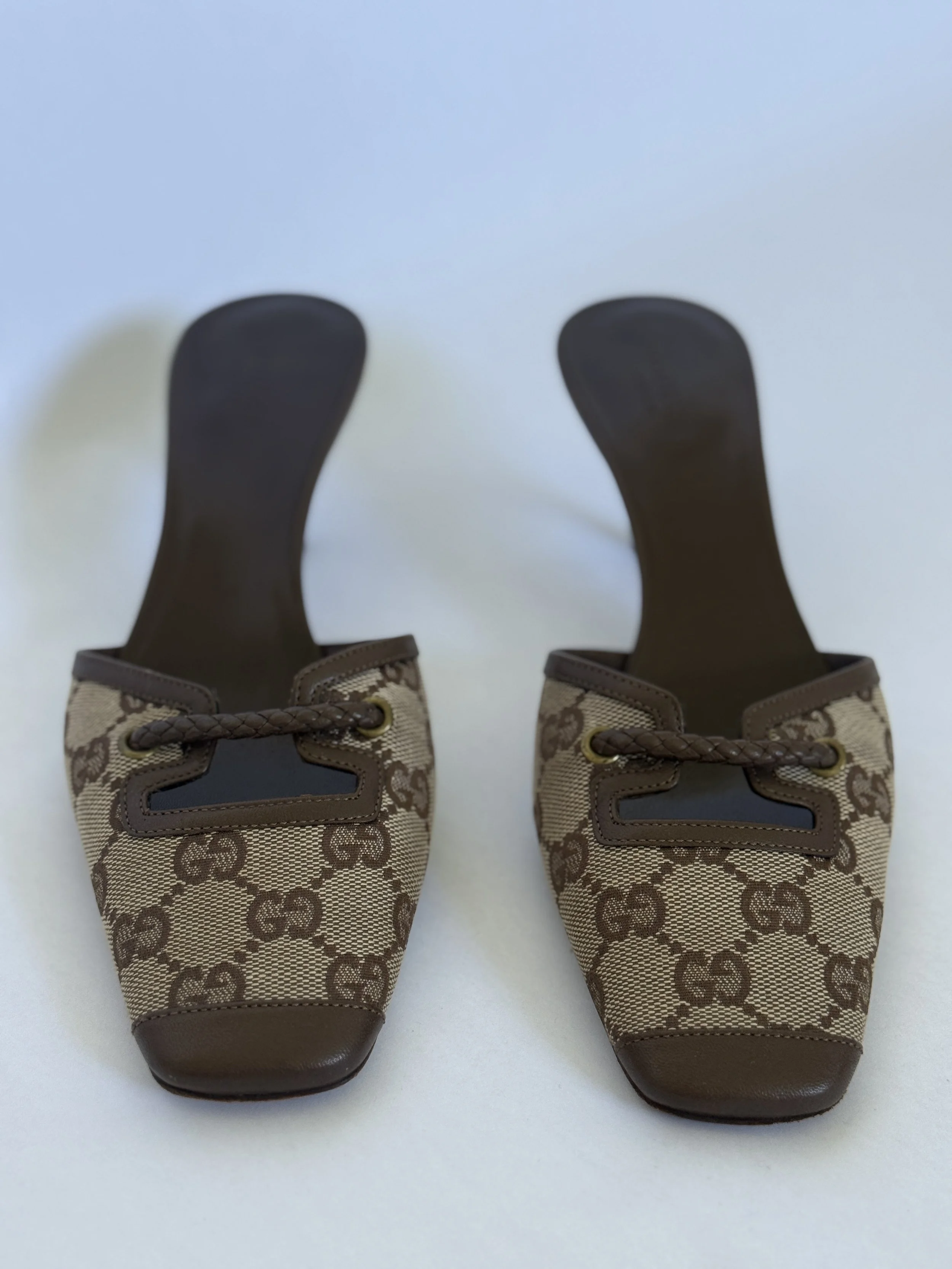 Archival Gucci Tom Ford Era GG Monogram Mules