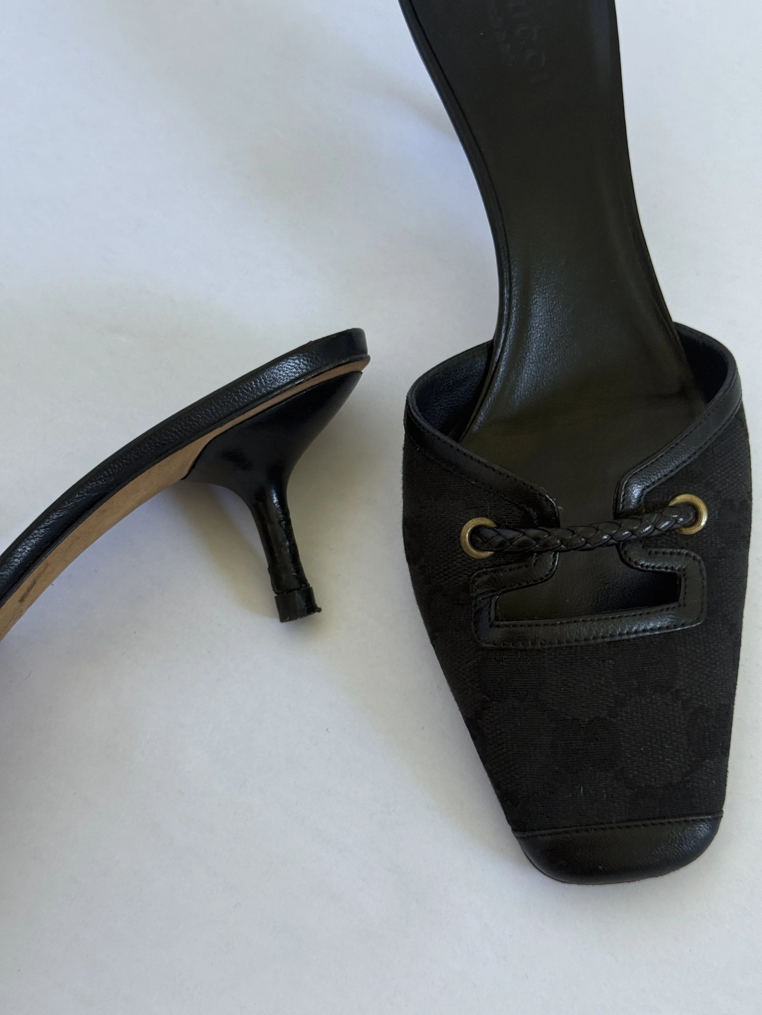 Archival Gucci Tom Ford Era GG Monogram Mules
