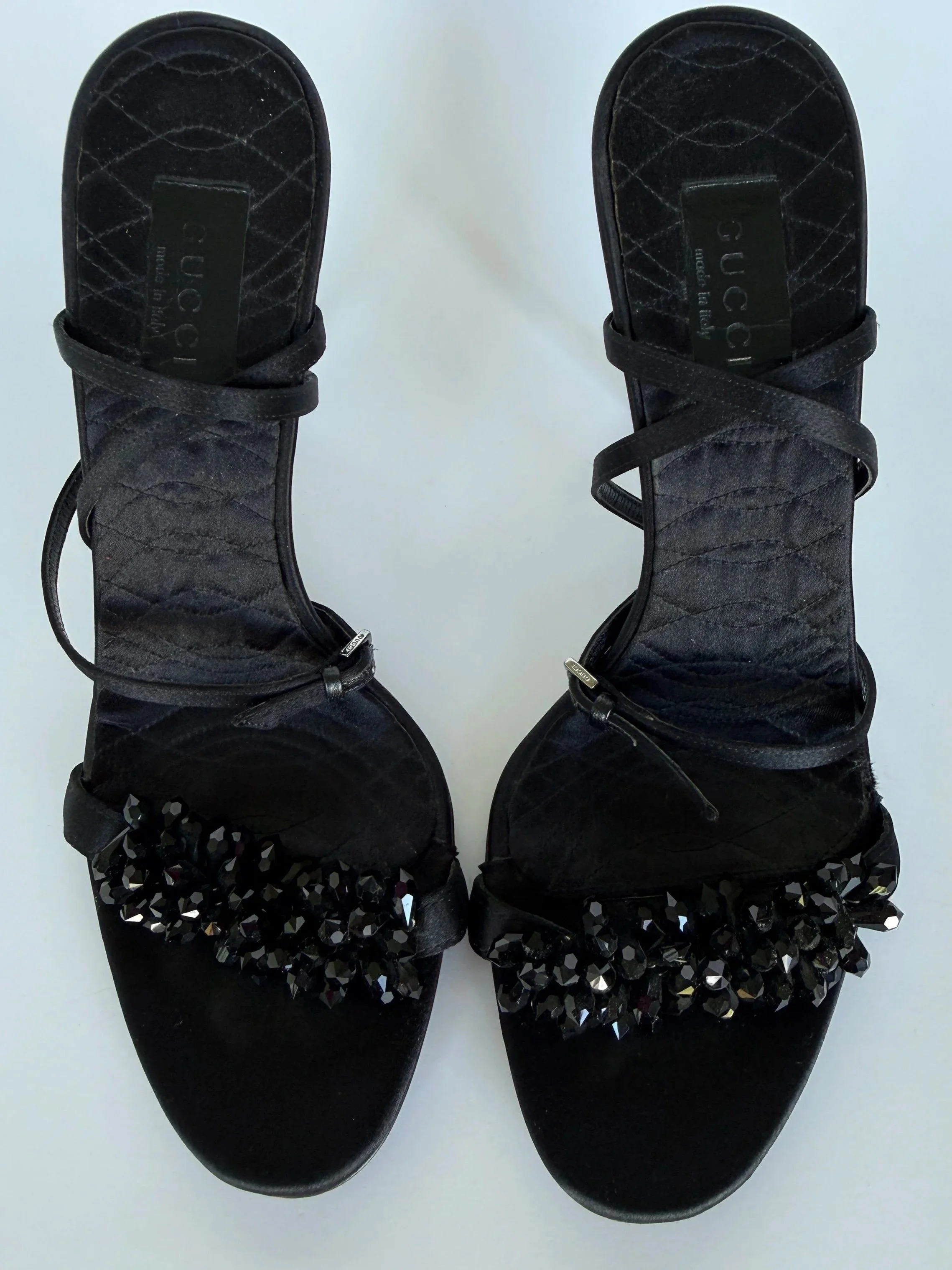 Gucci Noir Satin Heels Archival Runway