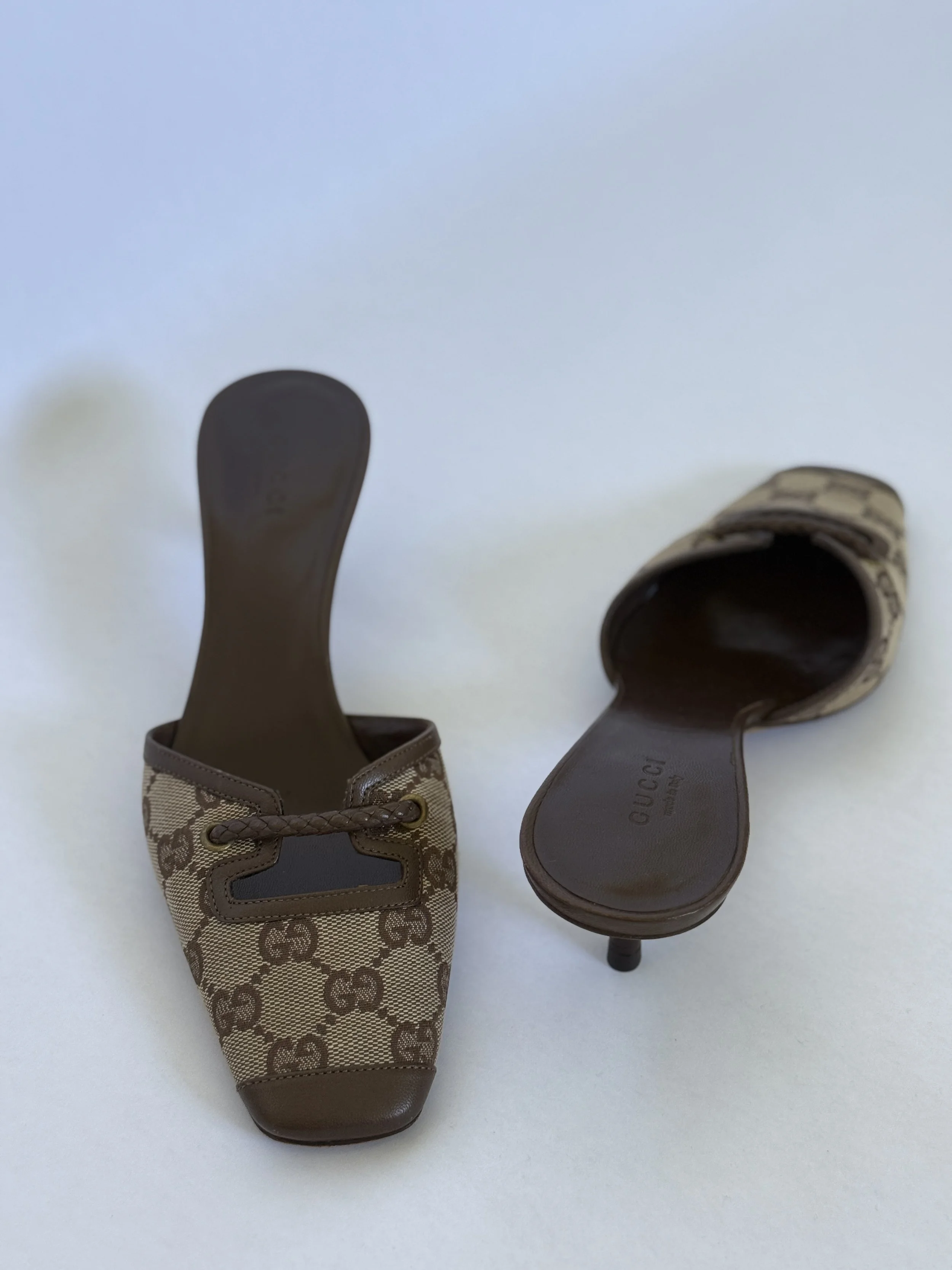 Archival Gucci Tom Ford Era GG Monogram Mules