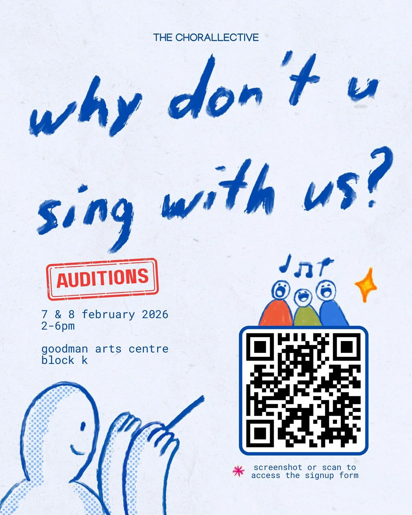 [applications have closed! DM us for enquiries] We are also auditioning 👹 If you like singing and music making, and are interested in how choral music can intertwine with other disciplines or media in beautiful new beginnings, then audition for us!
