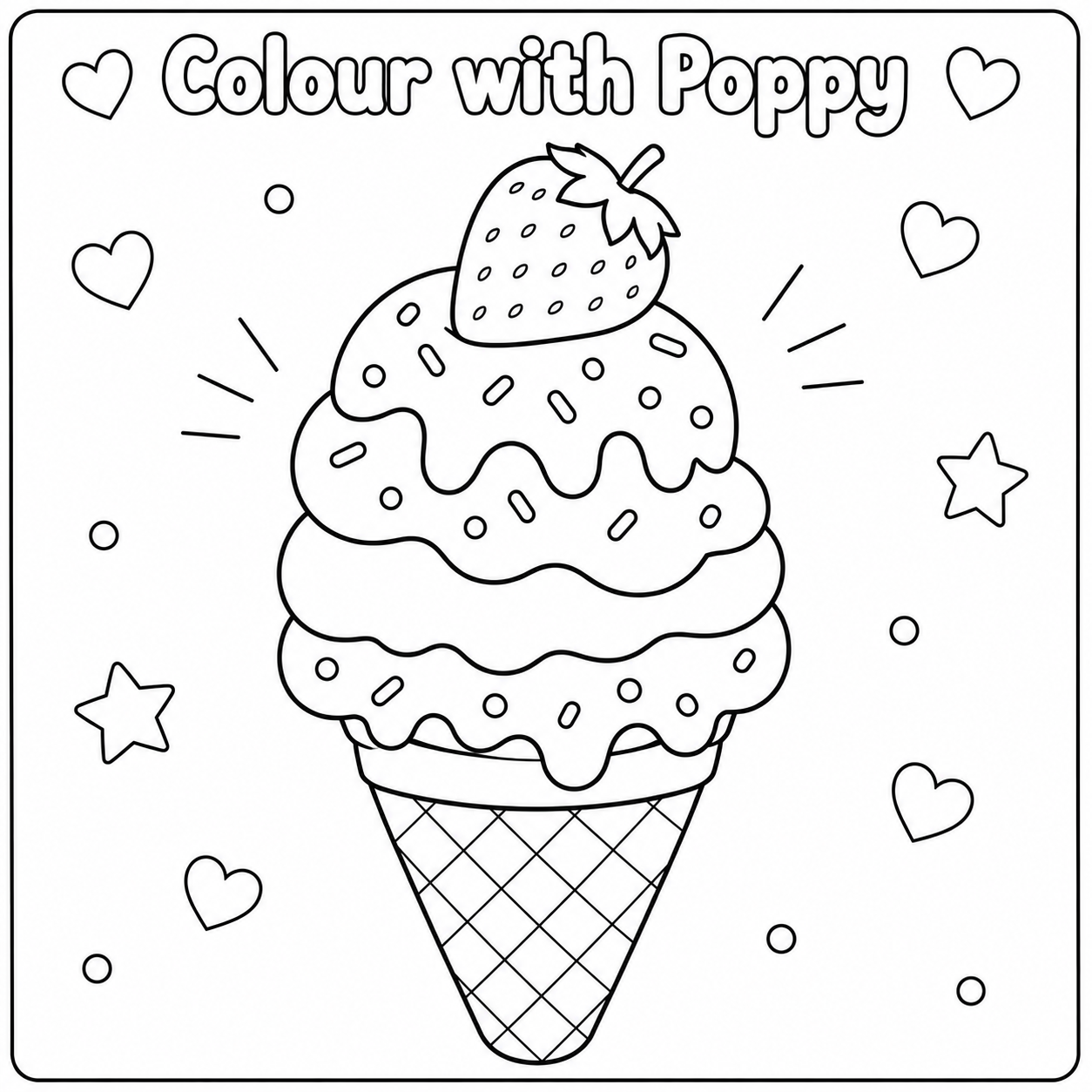 Ice Cream Cone with Strawberry on Top