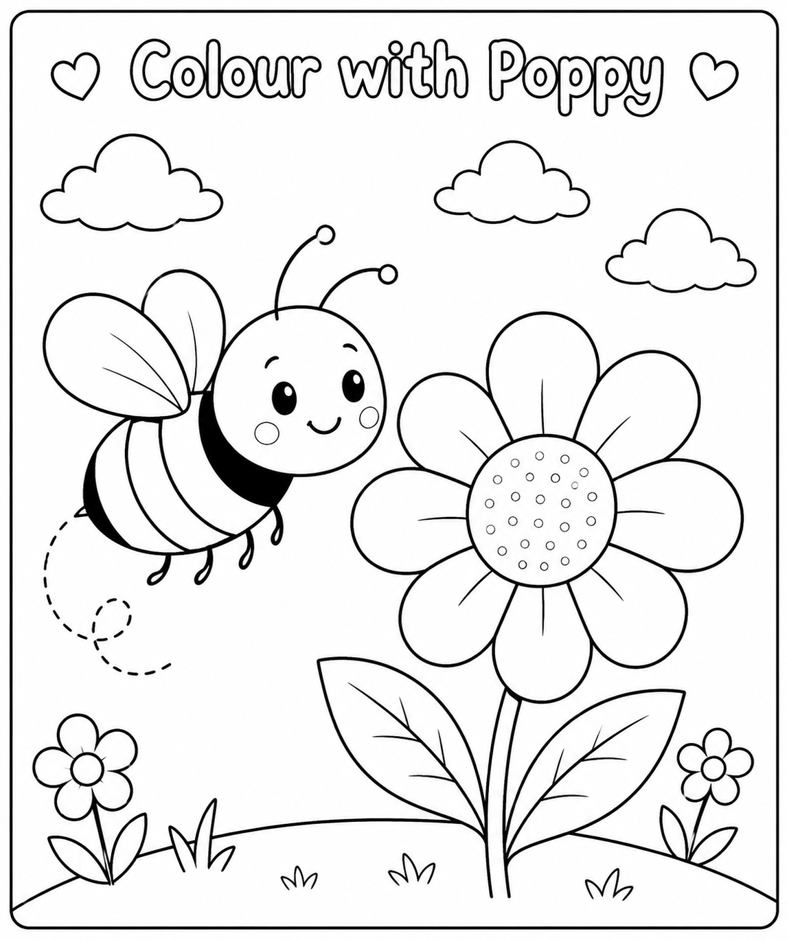 Colour With Poppy - Bumble Bee & Flower.png