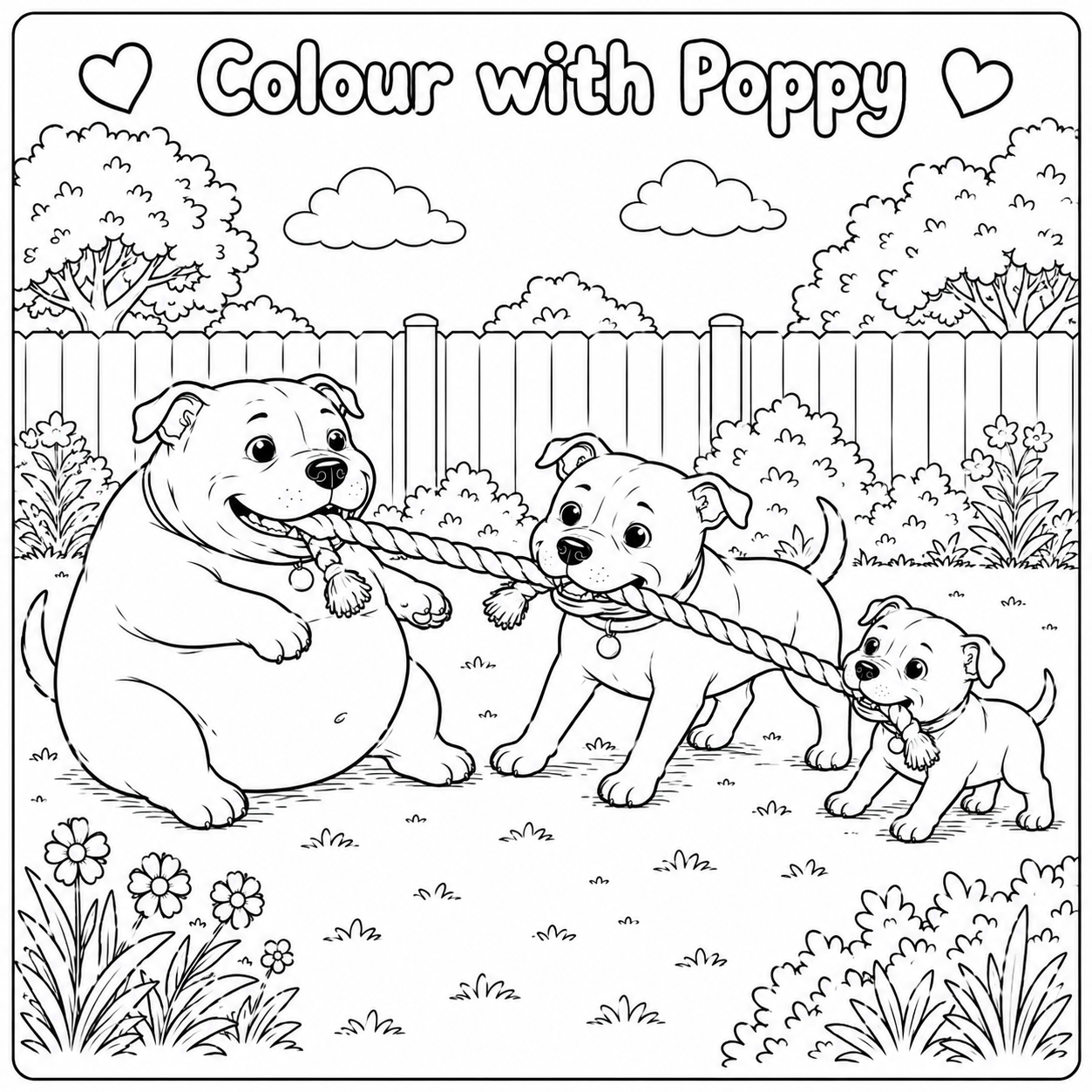 Staffy colouring page