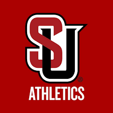 San Diego State University athletics logo with red background and initials 'S' and 'J' in white and black.