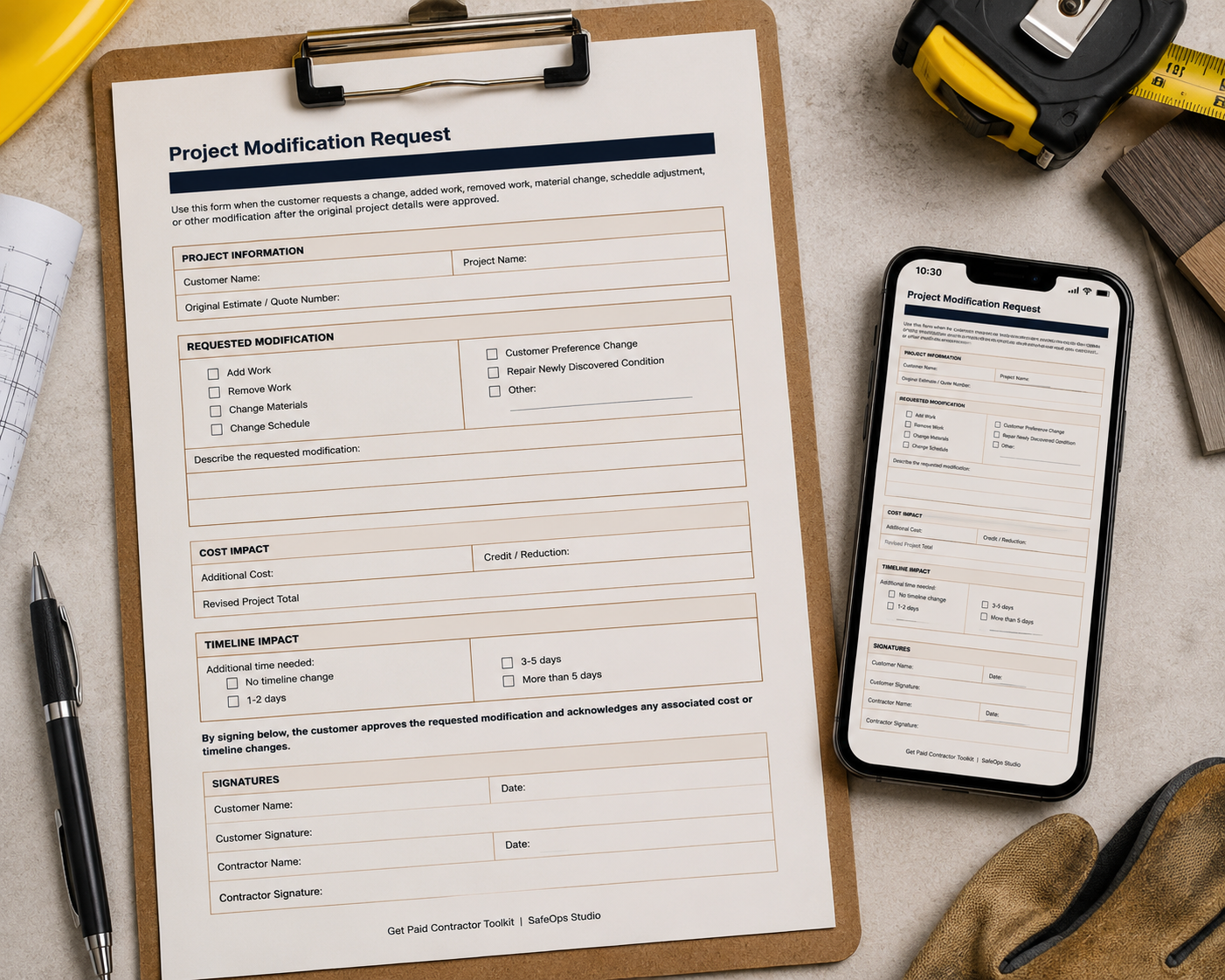 Project Modification Form (Change Order)