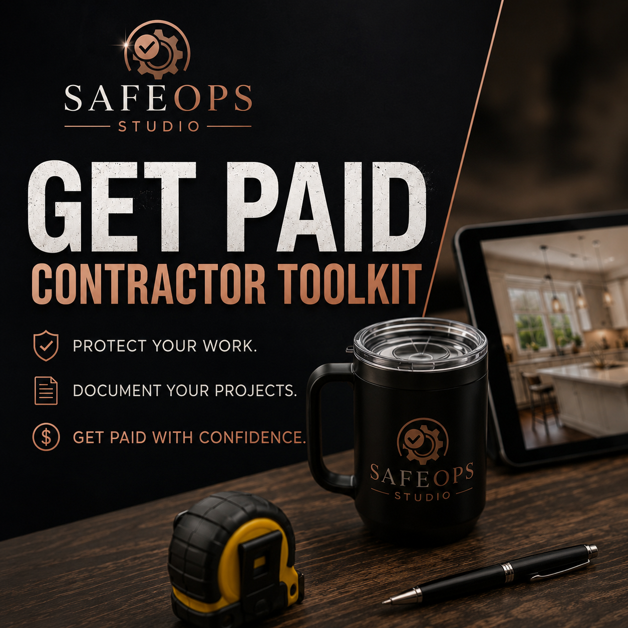 Get Paid Contractor Toolkit by SafeOps Studio — protect your work, document your projects, and get paid with confidence