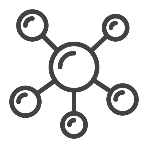Diagram of a molecule with a central atom connected to five surrounding atoms.
