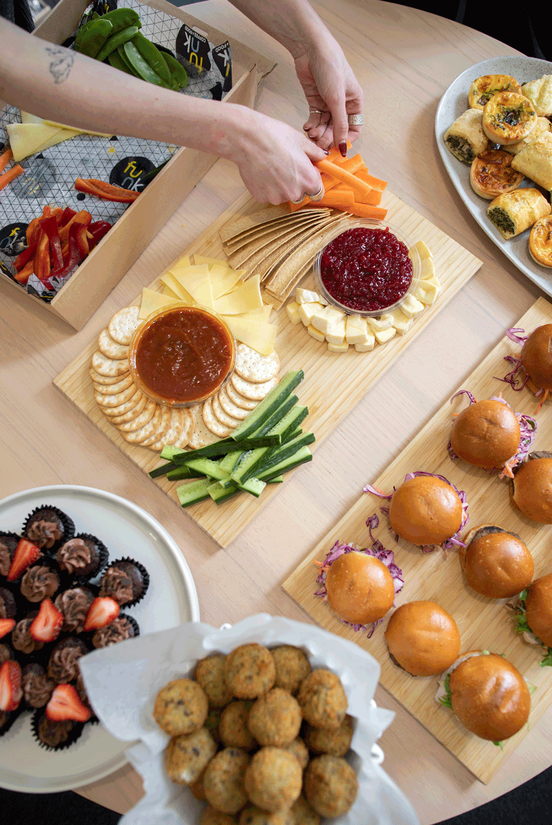 A catering spread from Funk Coffee & Food
