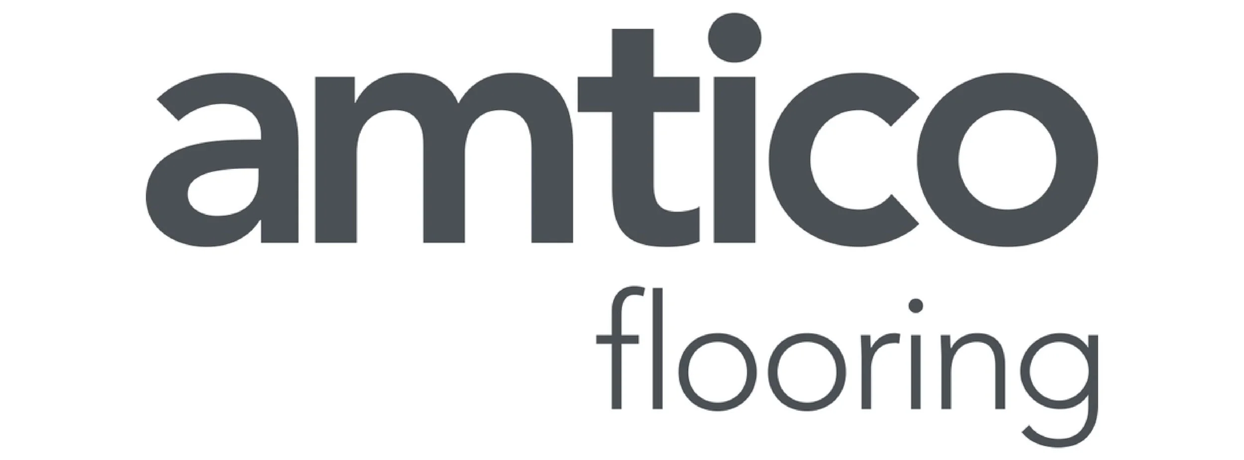 Amico Flooring logo in gray text on a white background.