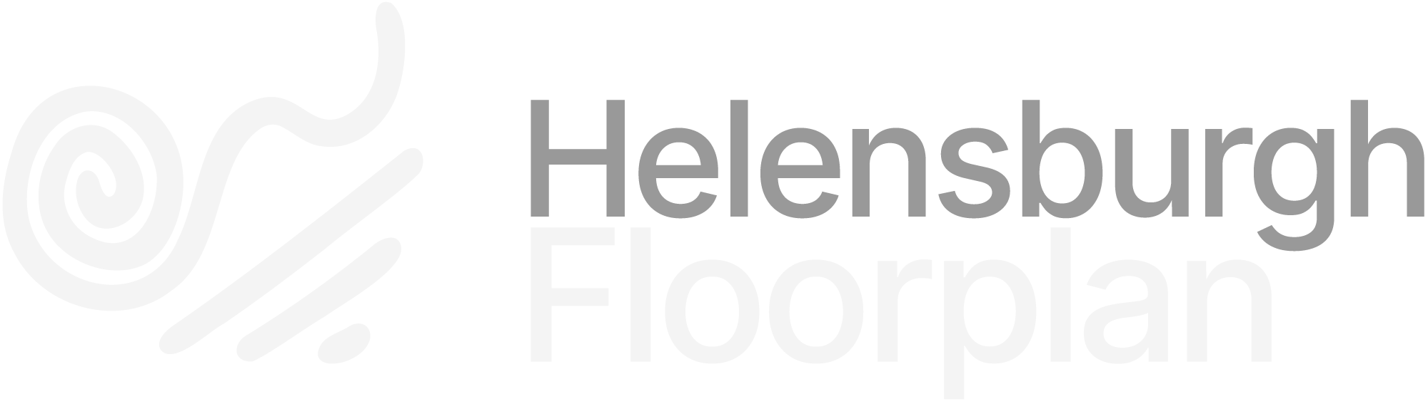 Logo of Heensburgh Floorplan with a stylized spiral and sweeping lines