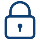 Simple blue lock icon.