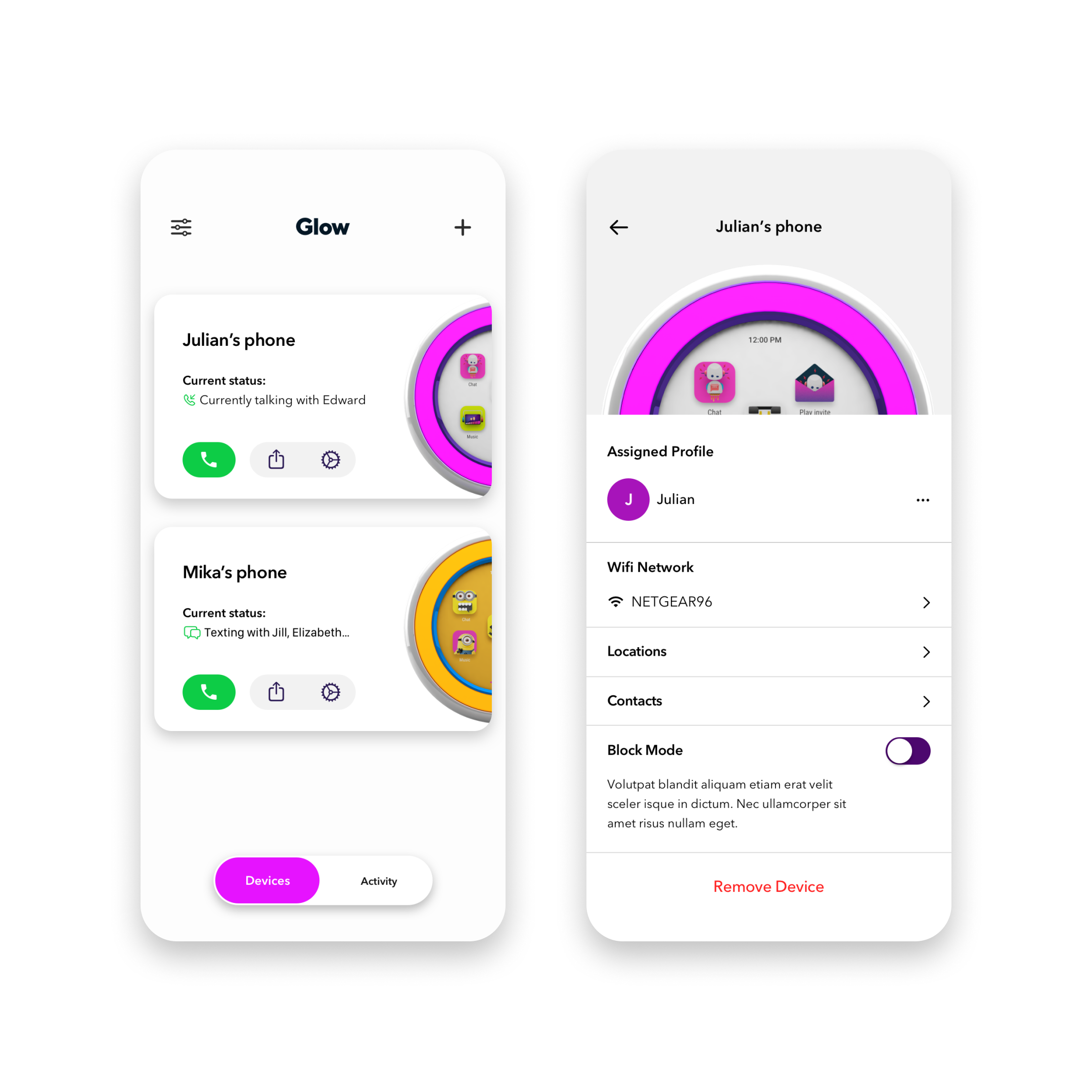 Glow iOS App + Device (2020-2021)