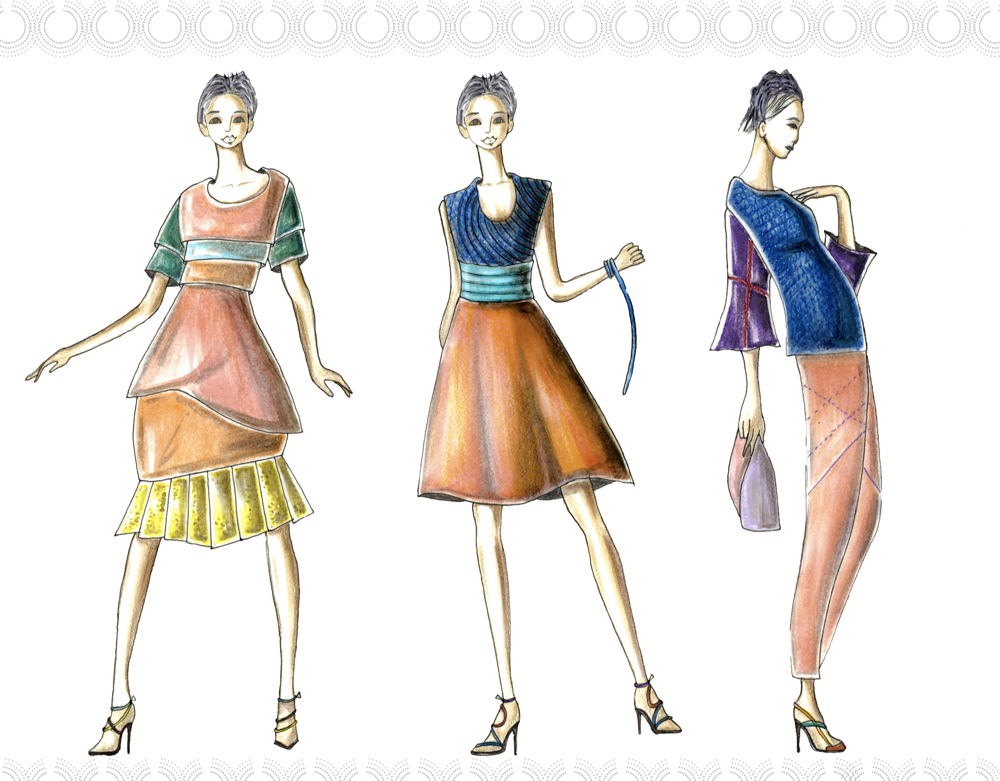 Fashion Illustration: Organically Shaped Drapes
