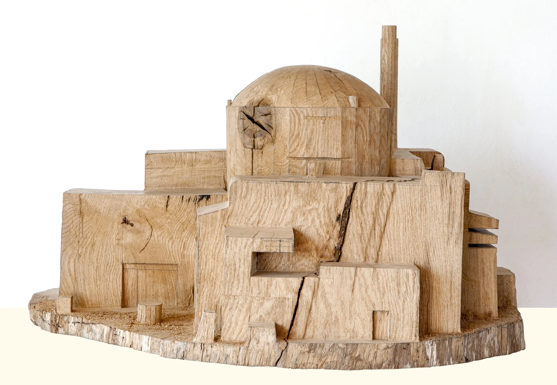 Kraftwerk, 2022/23, oak wood, pencil, 55 x 93 x 85 cm