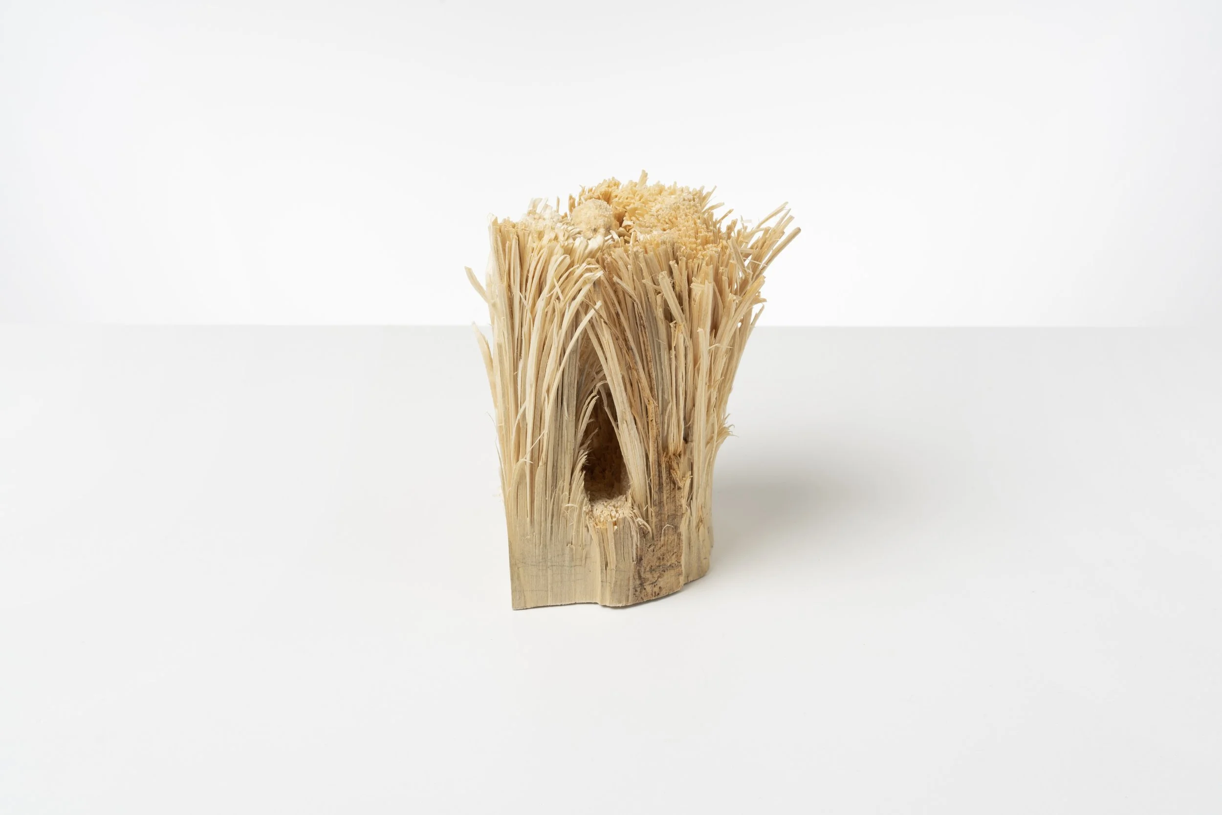 Kleines Feldstück 3, 2019, spruce wood, pencil, 13,2 x 11 x 9,5 cm, private collection