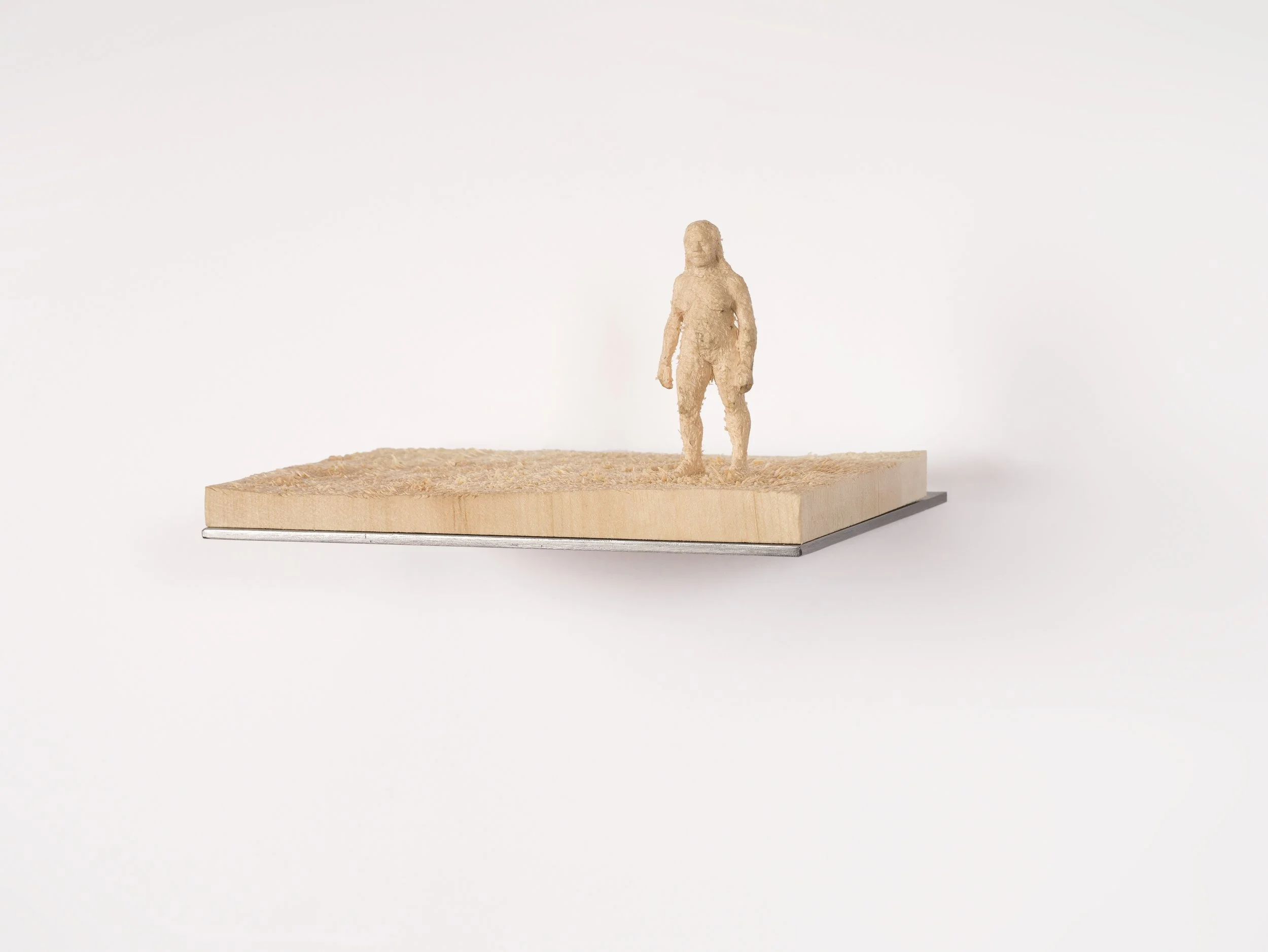 Garten, 2014, stone pine wood, pencil, steel, 16,4 x 13,8 x 8 cm, private collection