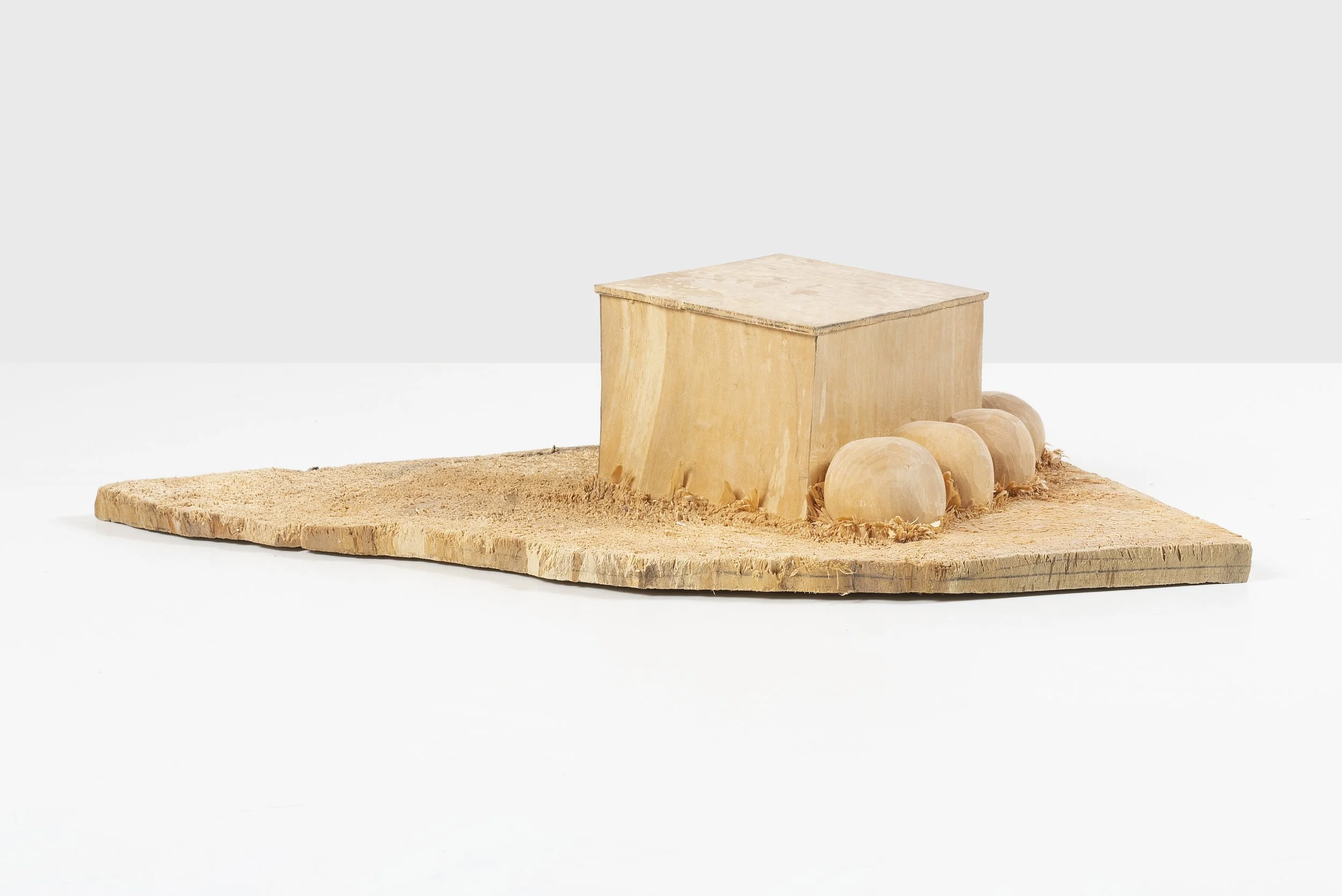 Unterstand, 2017, limewood, pencil, 9,5 x 38,5 x 23 cm, private collection