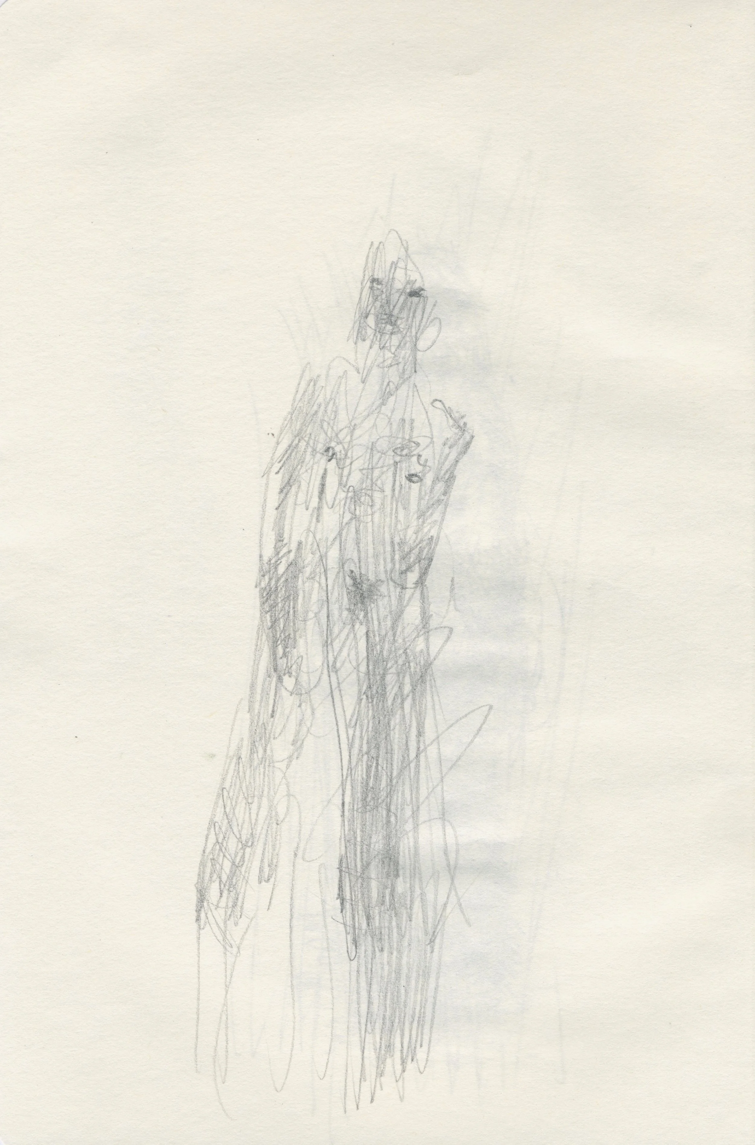 Frau (auftauchend), 2021, Bleistift, Papier, 20,4 x 13,5 cm