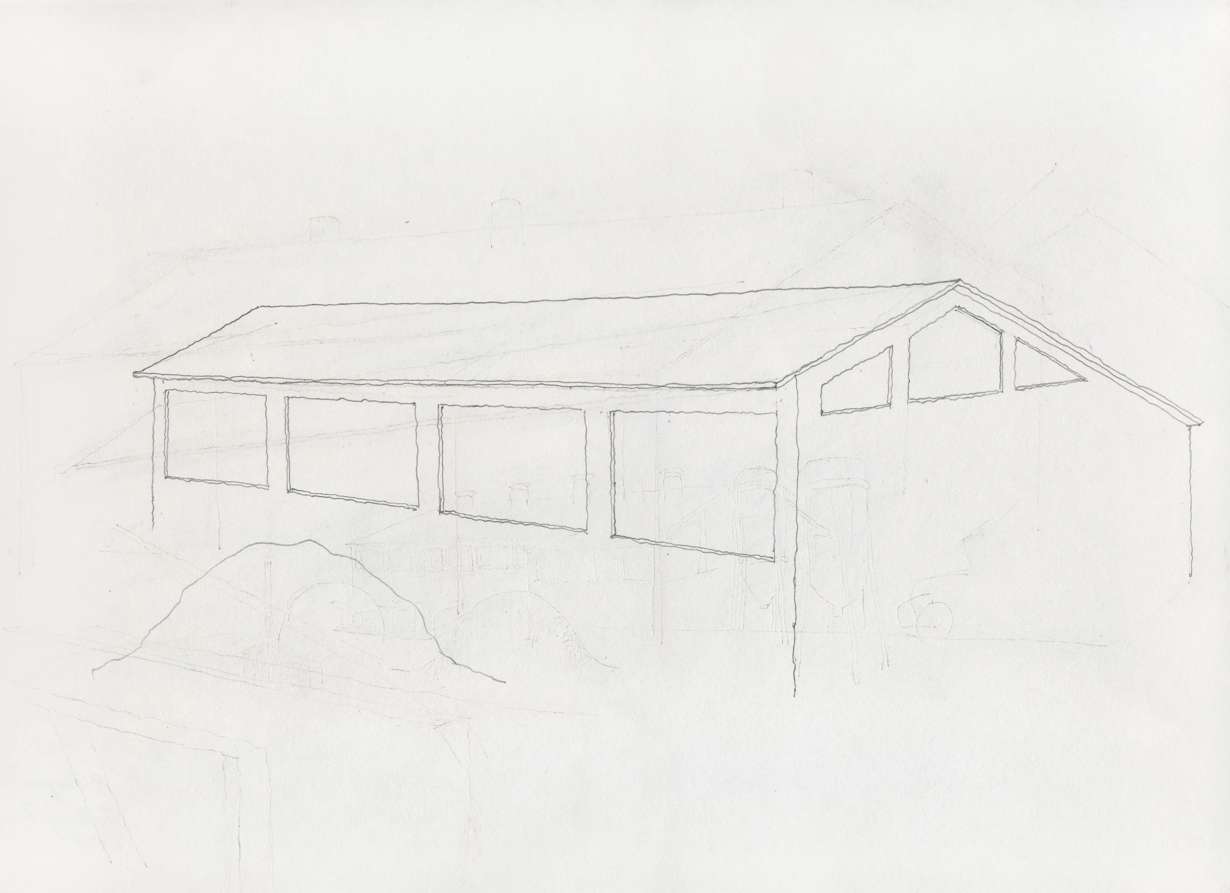 Stallung2, 2018, Bleistift, Papier, 31,00 x 22,5 cm