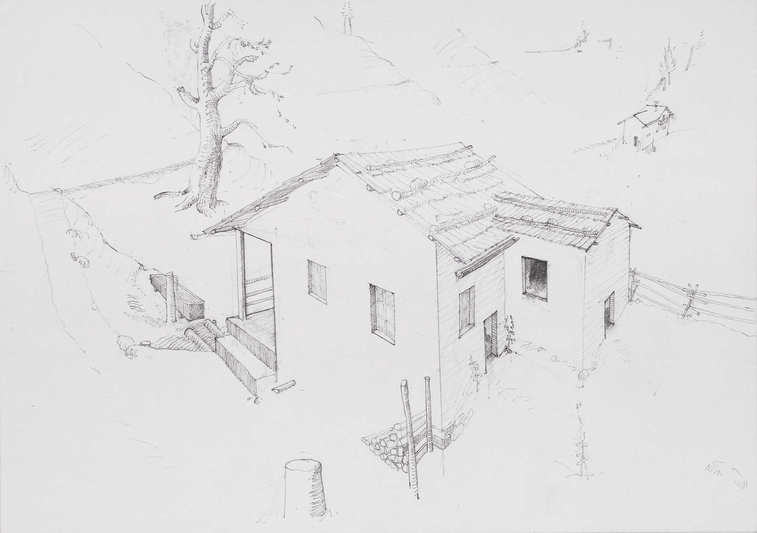 o.T. (Berg), 2013, Bleistift, Papier, 29,7 x 21 cm, Privatbesitz