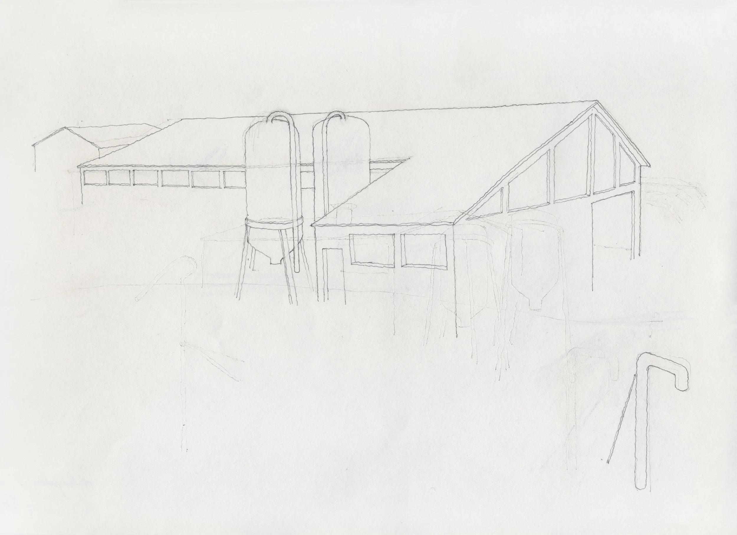Martin Kargruber, Stallung1, 2018, Bleistift, Papier, 31,00 x 22,5 cm