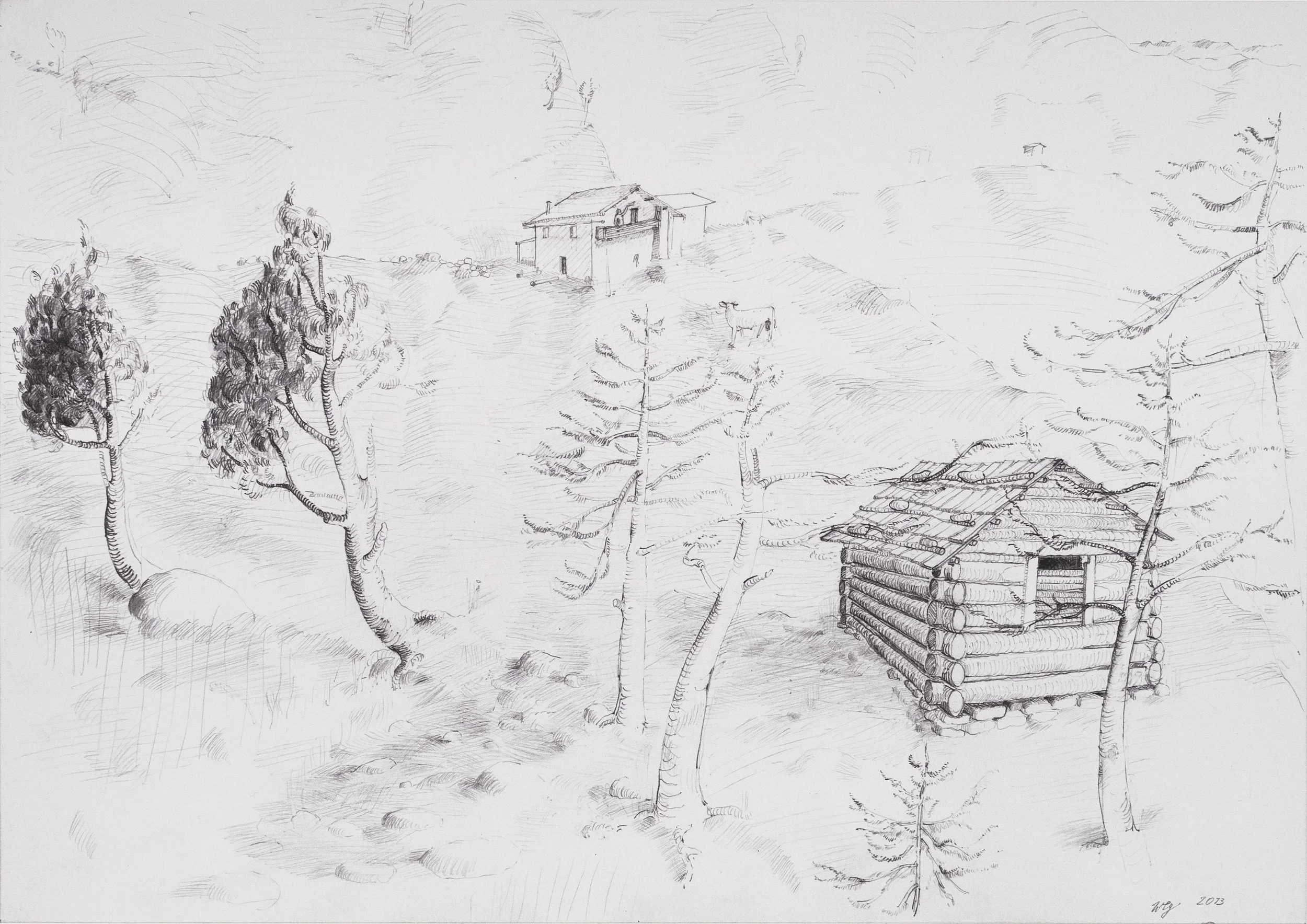 'weg', 2013, Bleistift, Papier, 29,7 x 21 cm