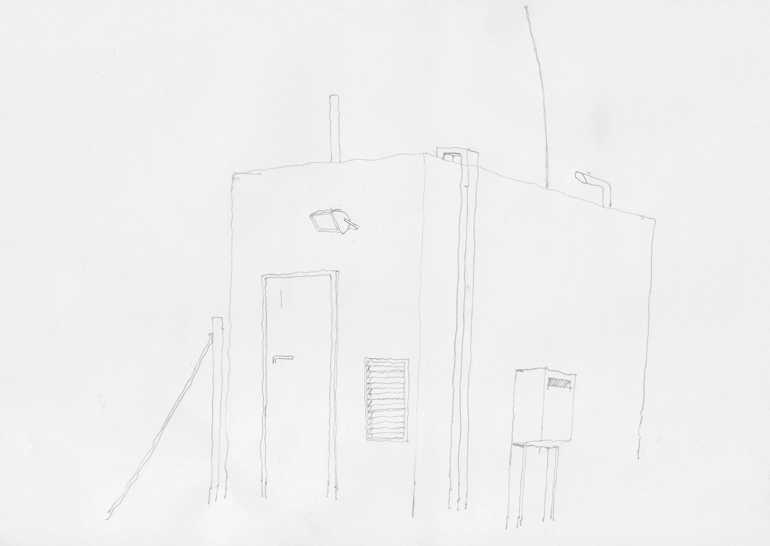 Container, 2021, Bleistift, Papier, 20 x 29 cm