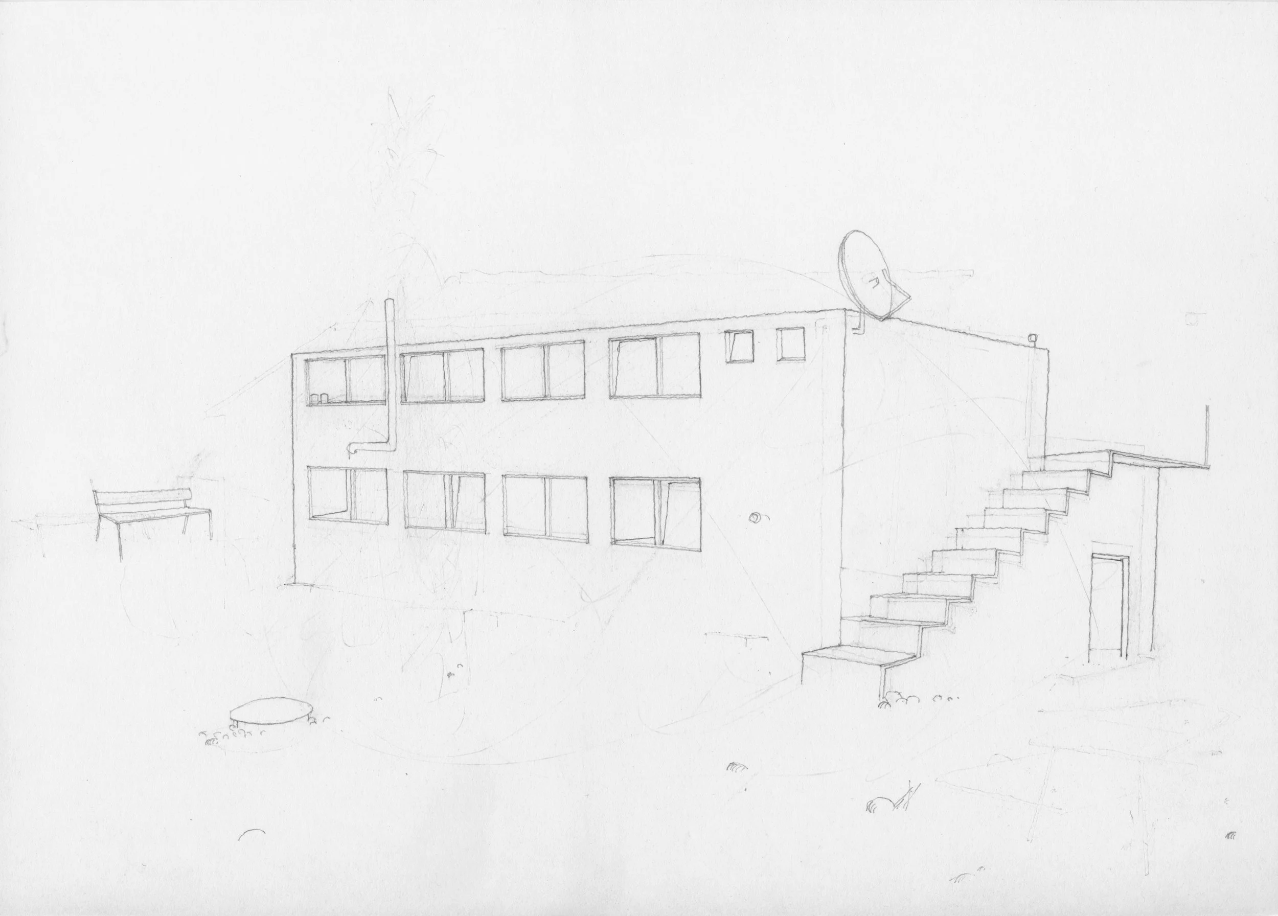 Unterkunft2, 2017, Bleistift, Papier, 29,7 x 21,00 cm, Privatbesitz