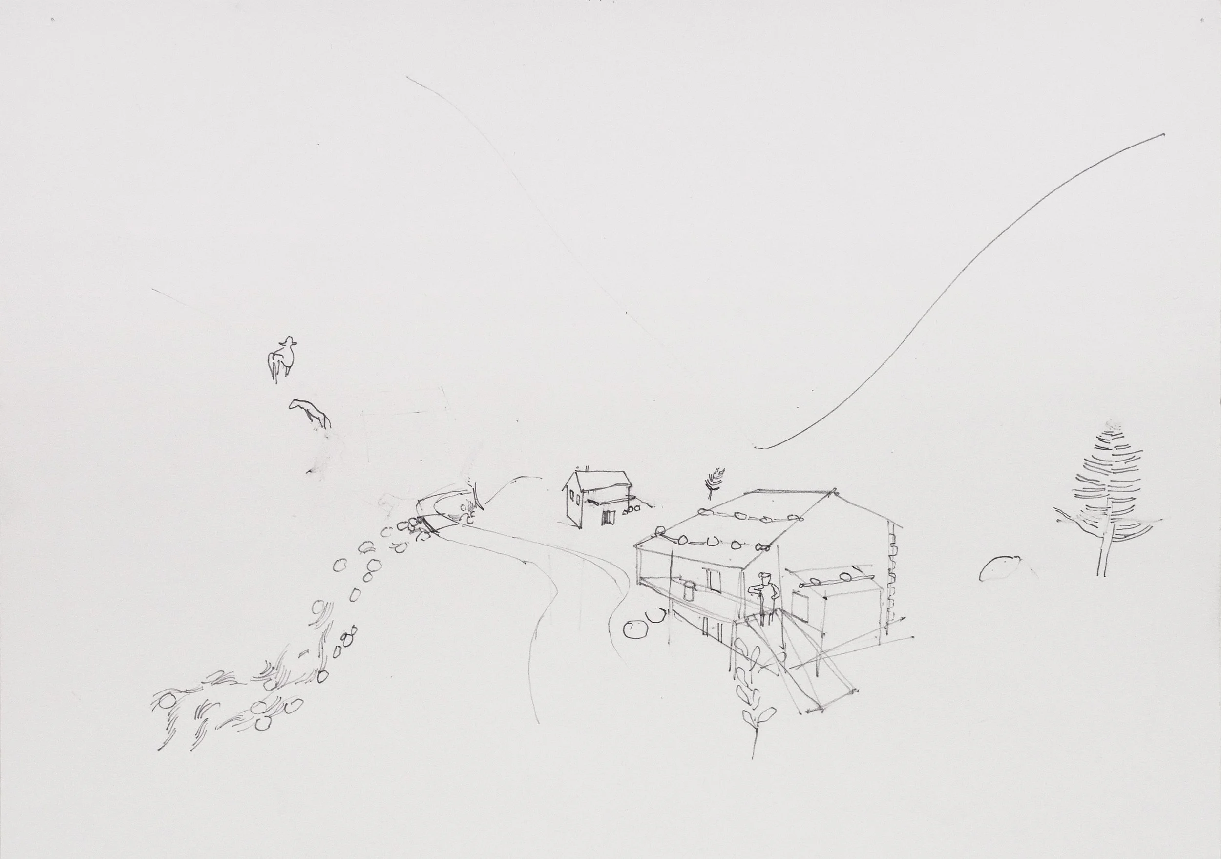 o.T. ('Außerhittn'), 2002, Bleistift, Papier, 29,7 x 21 cm