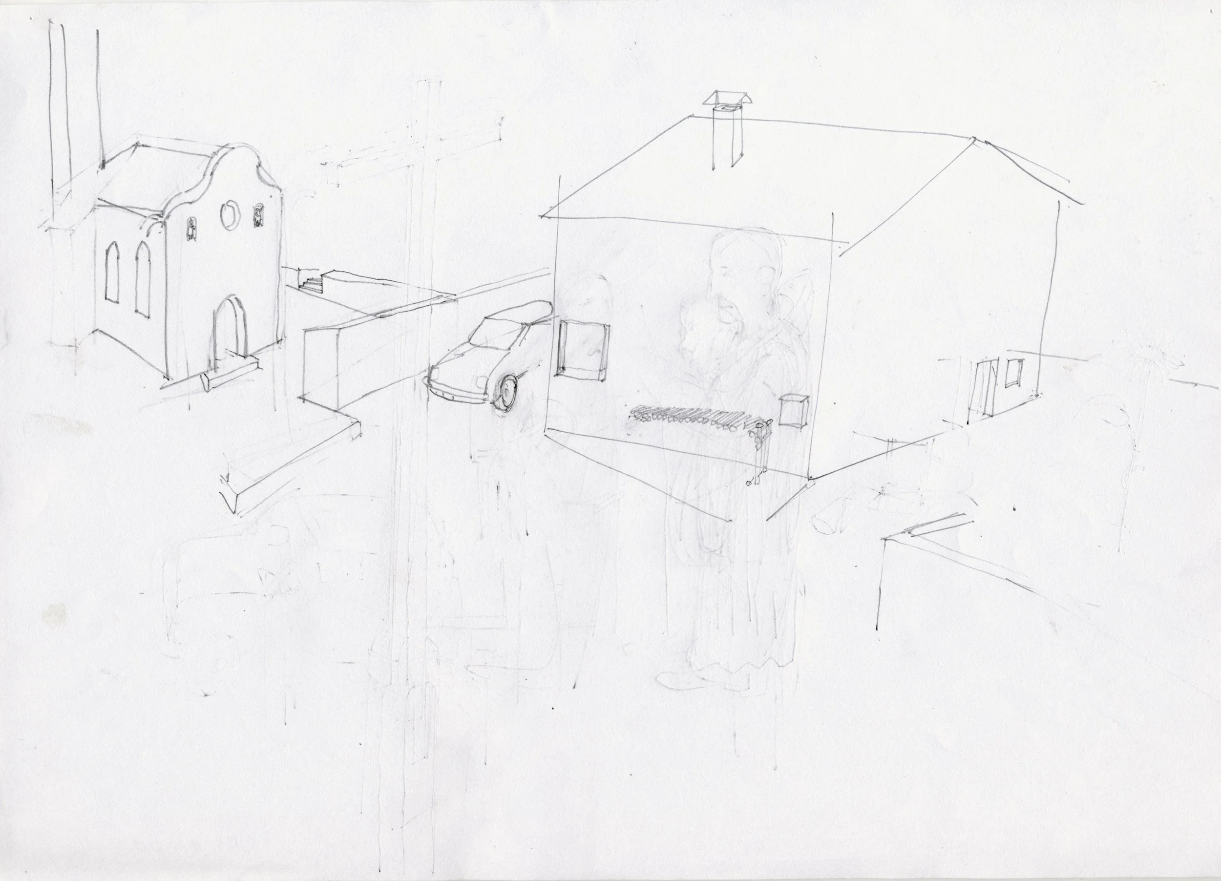 `Wiedn`, 2000, Bleistift, Papier, 29,7 x 21 cm