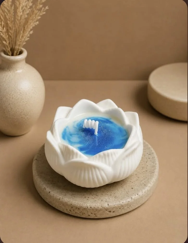 Blue Galaxy Lotus Candle