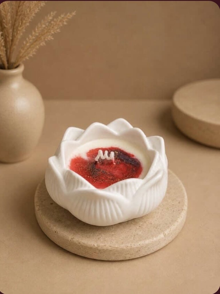 Red Galaxy Lotus Candle