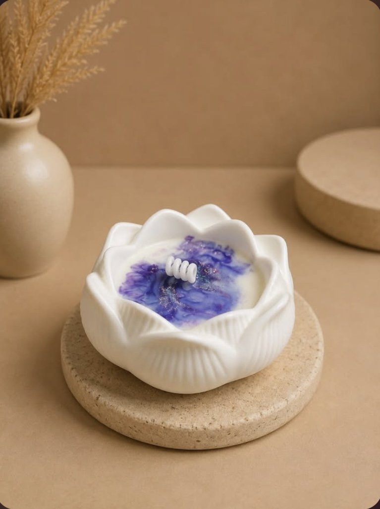 Purple Galaxy Lotus Candle