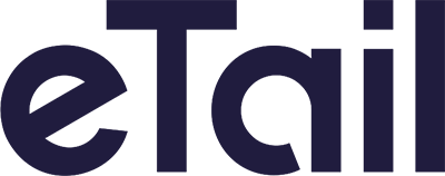 Der Bildausschnitt zeigt einen Teil eines Logos mit den Buchstaben 'e' und 'tail' in dunkler Schrift auf dunklem Hintergrund.
