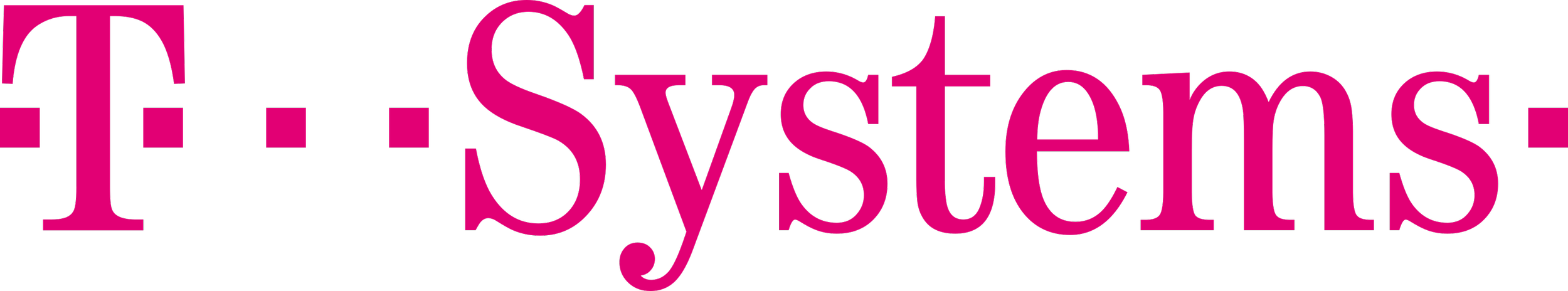 Das Bild zeigt das Logo der Telekom mit pinker Schrift auf schwarzem Hintergrund.