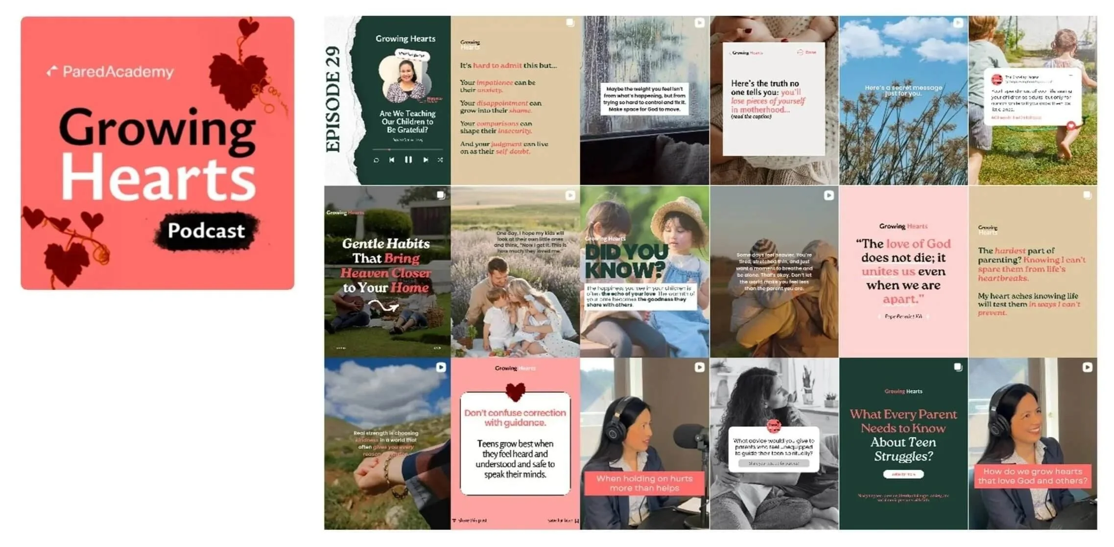 Old branding and instagram feed
