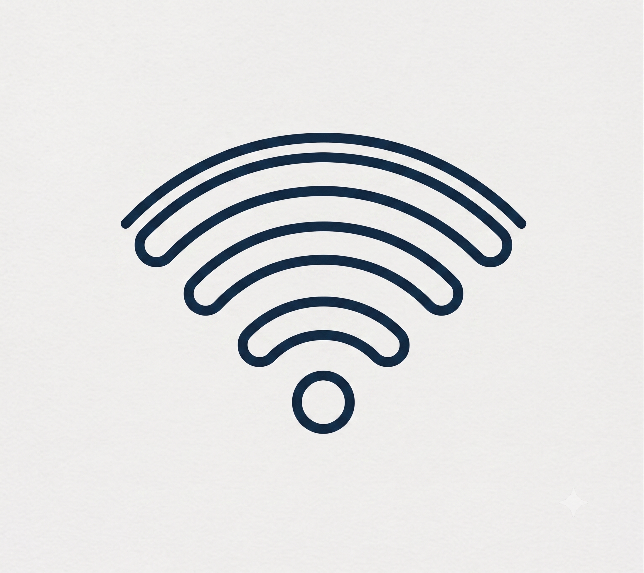 Close-up of a Wi-Fi symbol on a gray background.