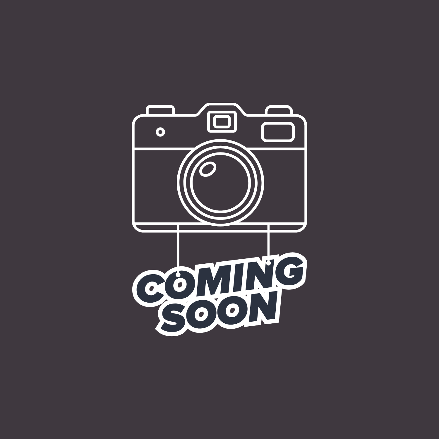 Outline of a camera with the words "Coming Soon" below it.