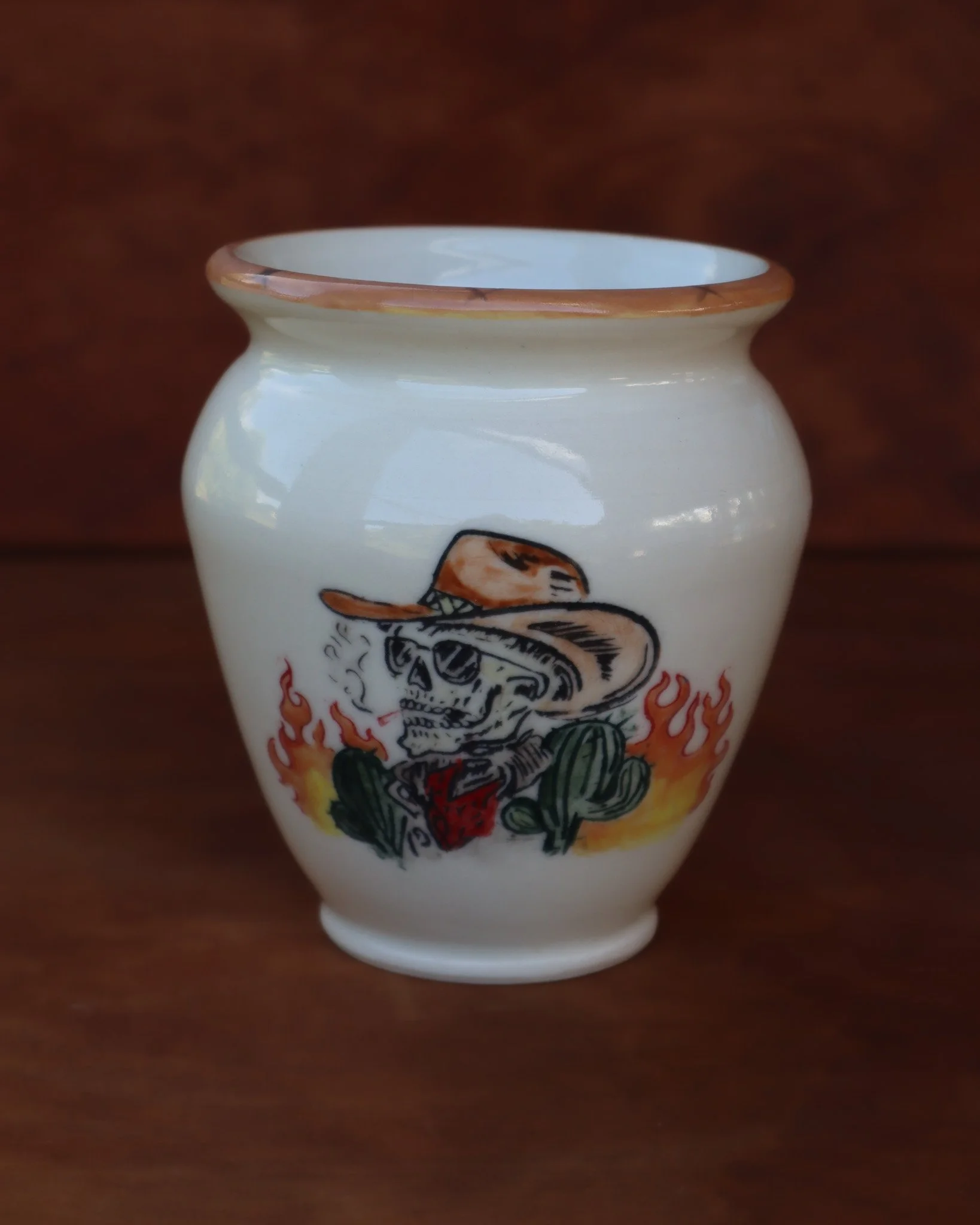 Western Skull Vase