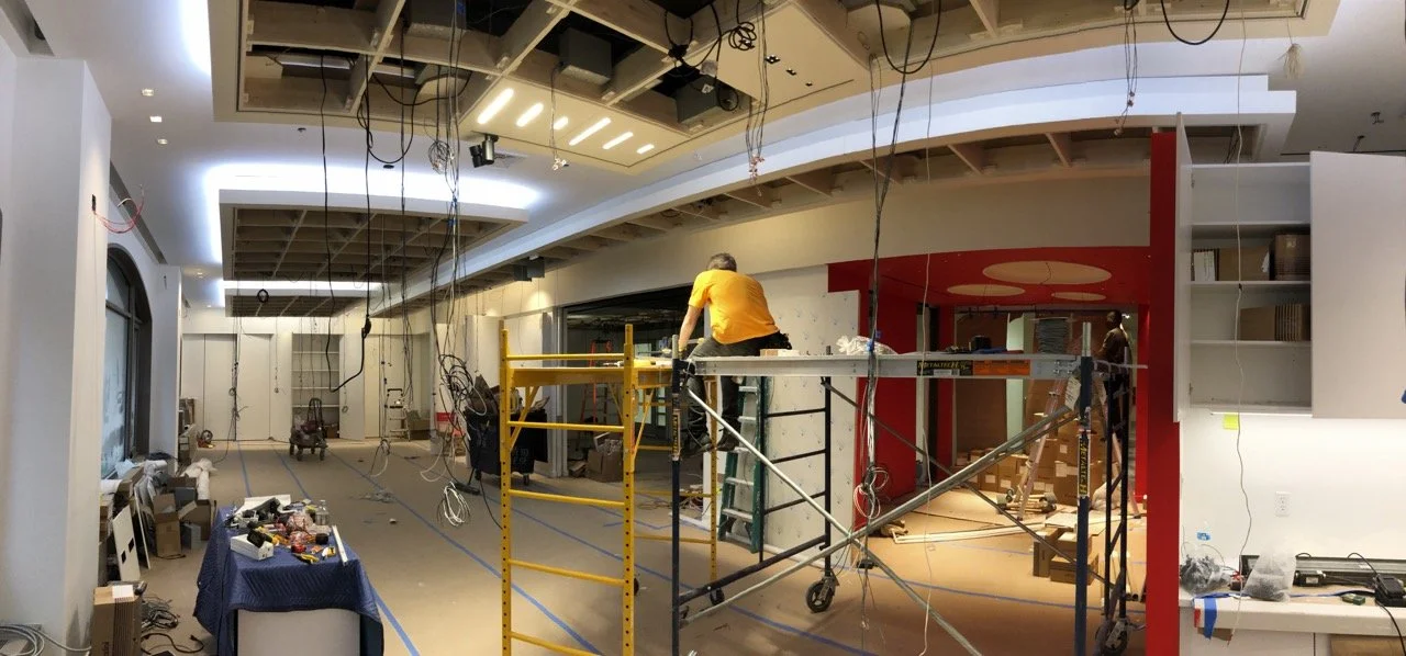 Facility maintenance and construction support project for a commercial property, including electrical work, interior improvements, and operational support services.
