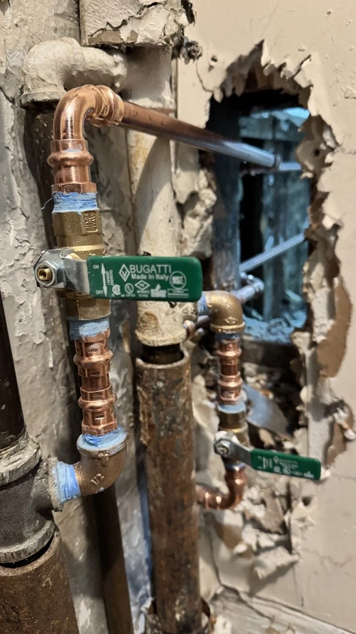 Commercial plumbing repair and maintenance project completed by Conquest Management, supporting building infrastructure upgrades, plumbing repairs, and ongoing facility maintenance.