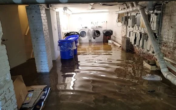Flood remediation and emergency maintenance project completed by Conquest Management, helping restore building operations after water intrusion and property damage.