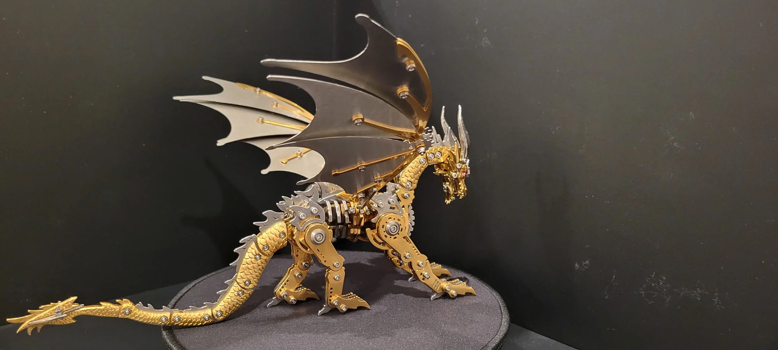 Intricate Metal Dragon Sculpture