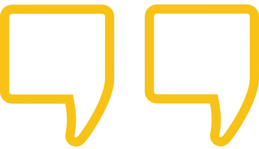 Yellow quotation marks on black background.