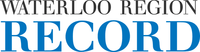 Logo with 'Waterloo Region Record' text in black and blue.