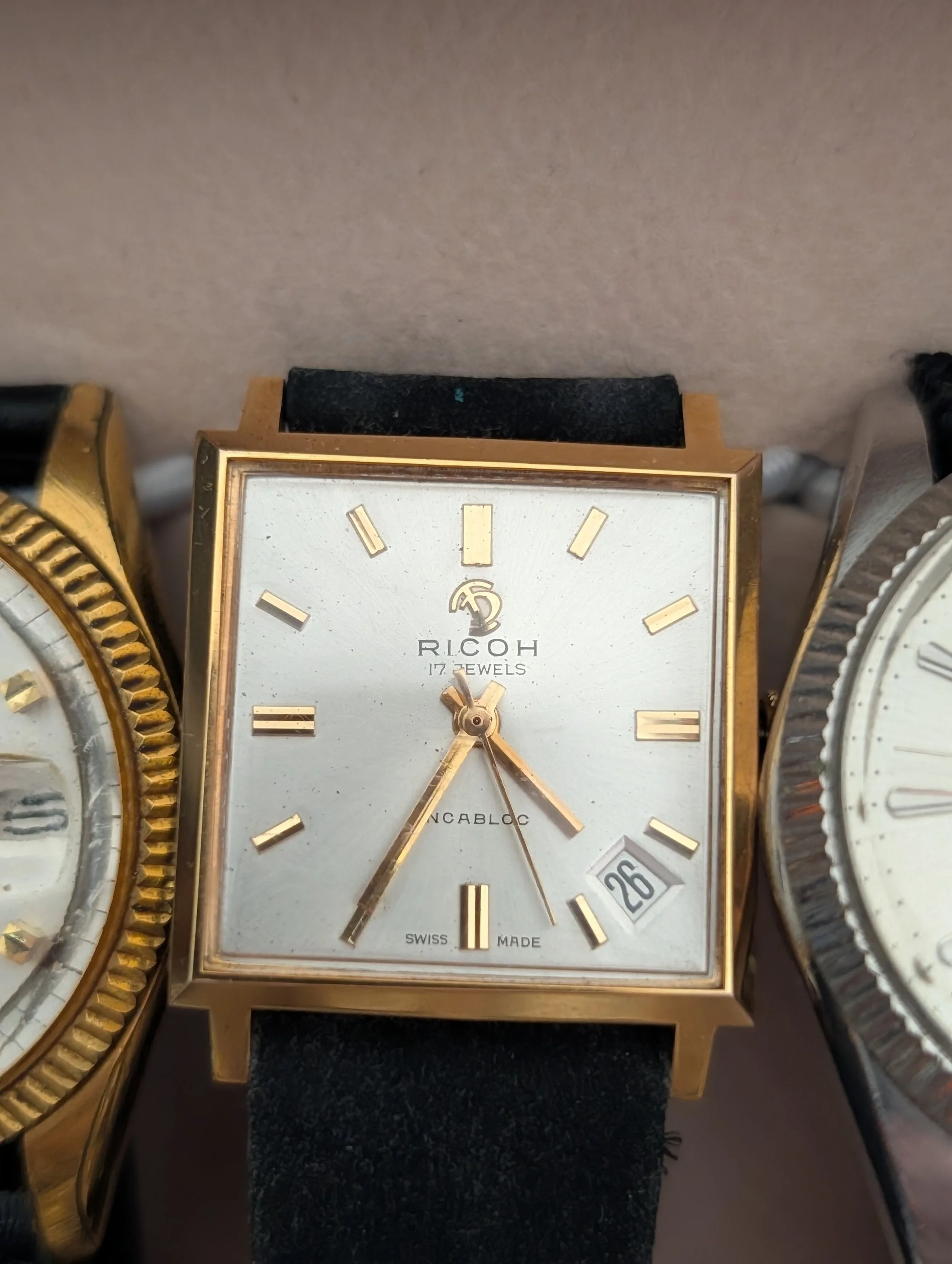 Ricoh Incabloc 17 Jewels Square Dress Watch