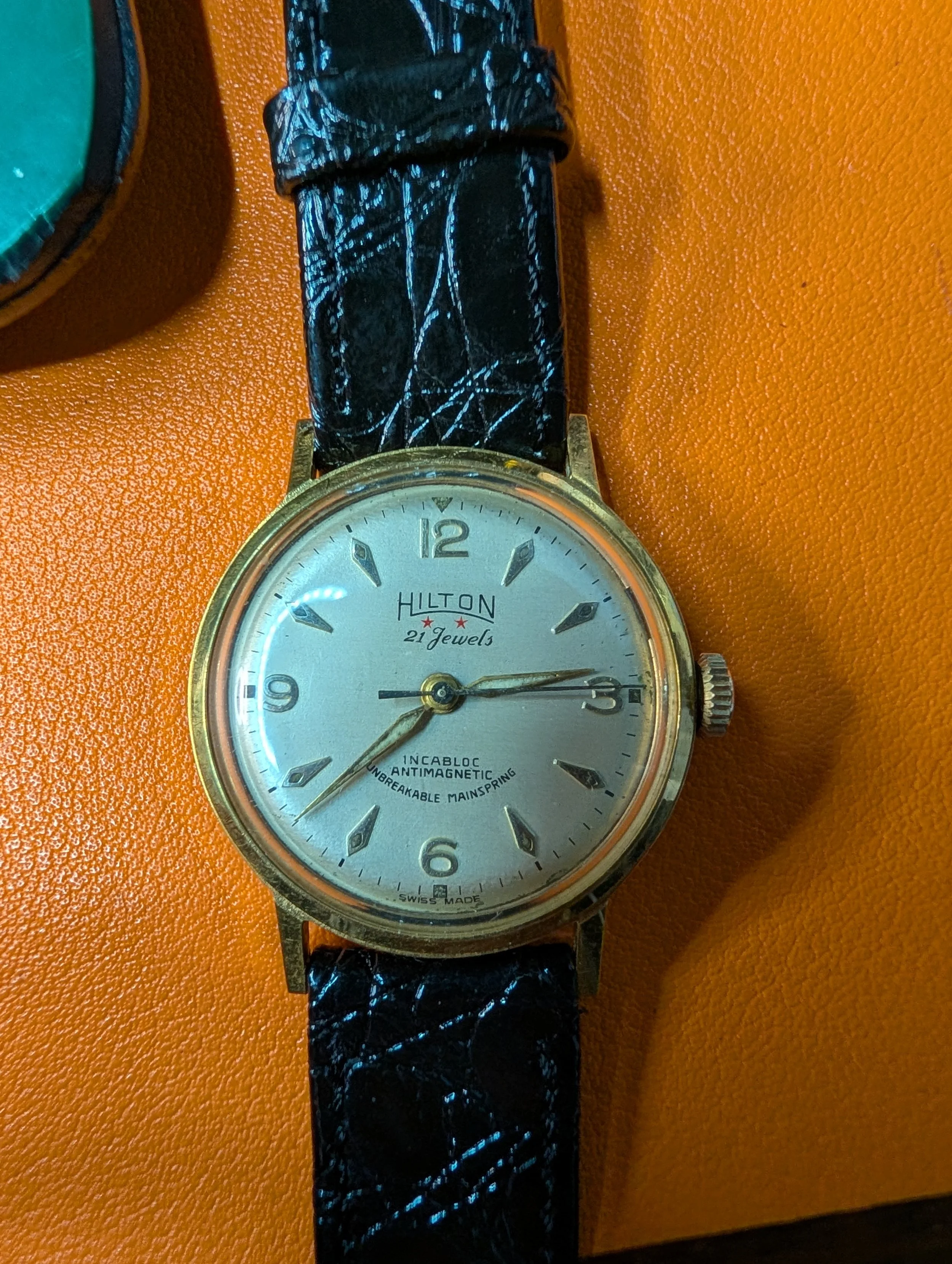 Vintage Hilton 21 Jewel Swiss Watch | Gold Filled Case | Incabloc | Antimagnetic | 30mm