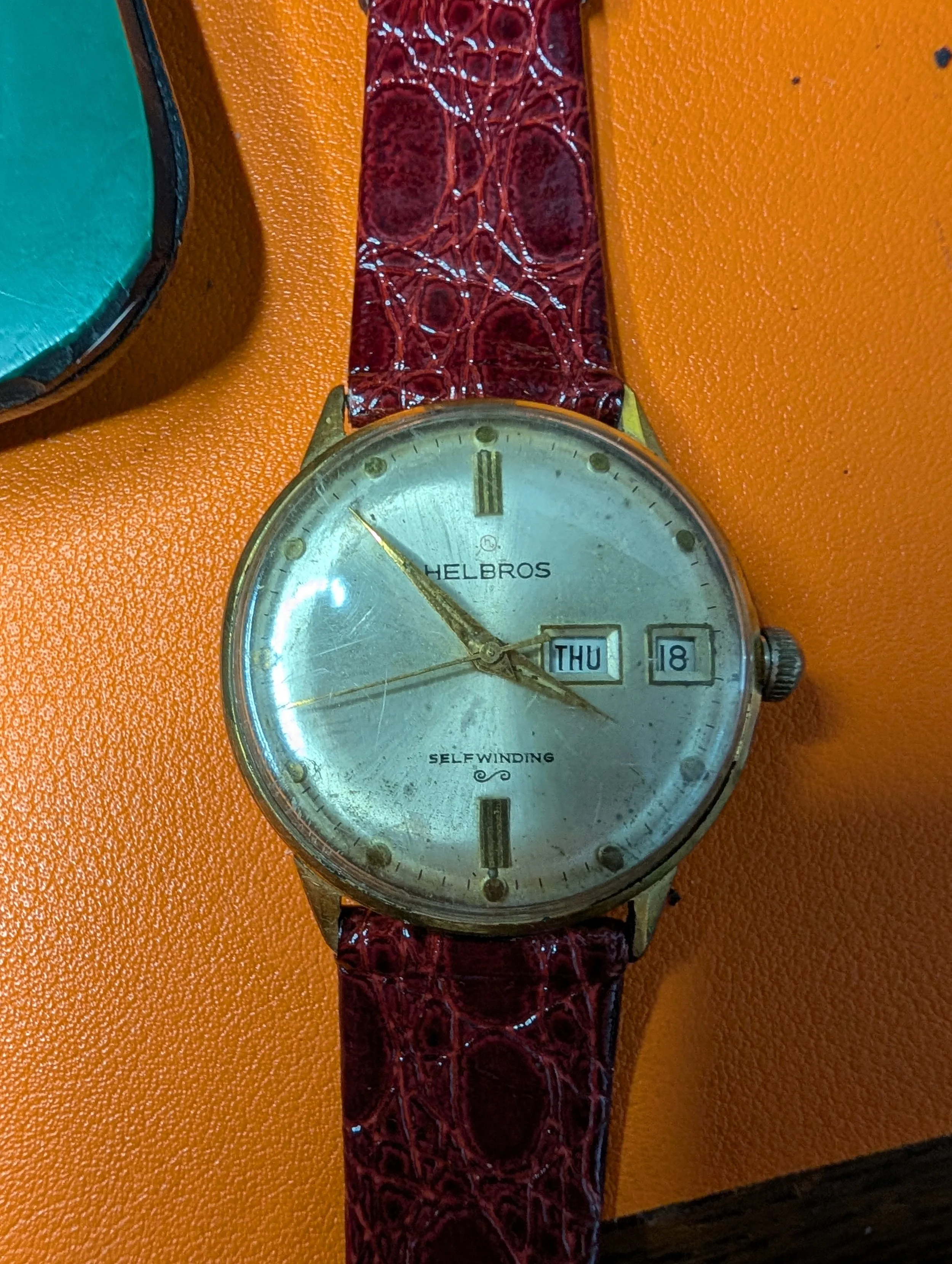 Vintage Helbros Self Winding Day Date | Swiss Automatic | 10 Micron Gold Plated | 33mm Case